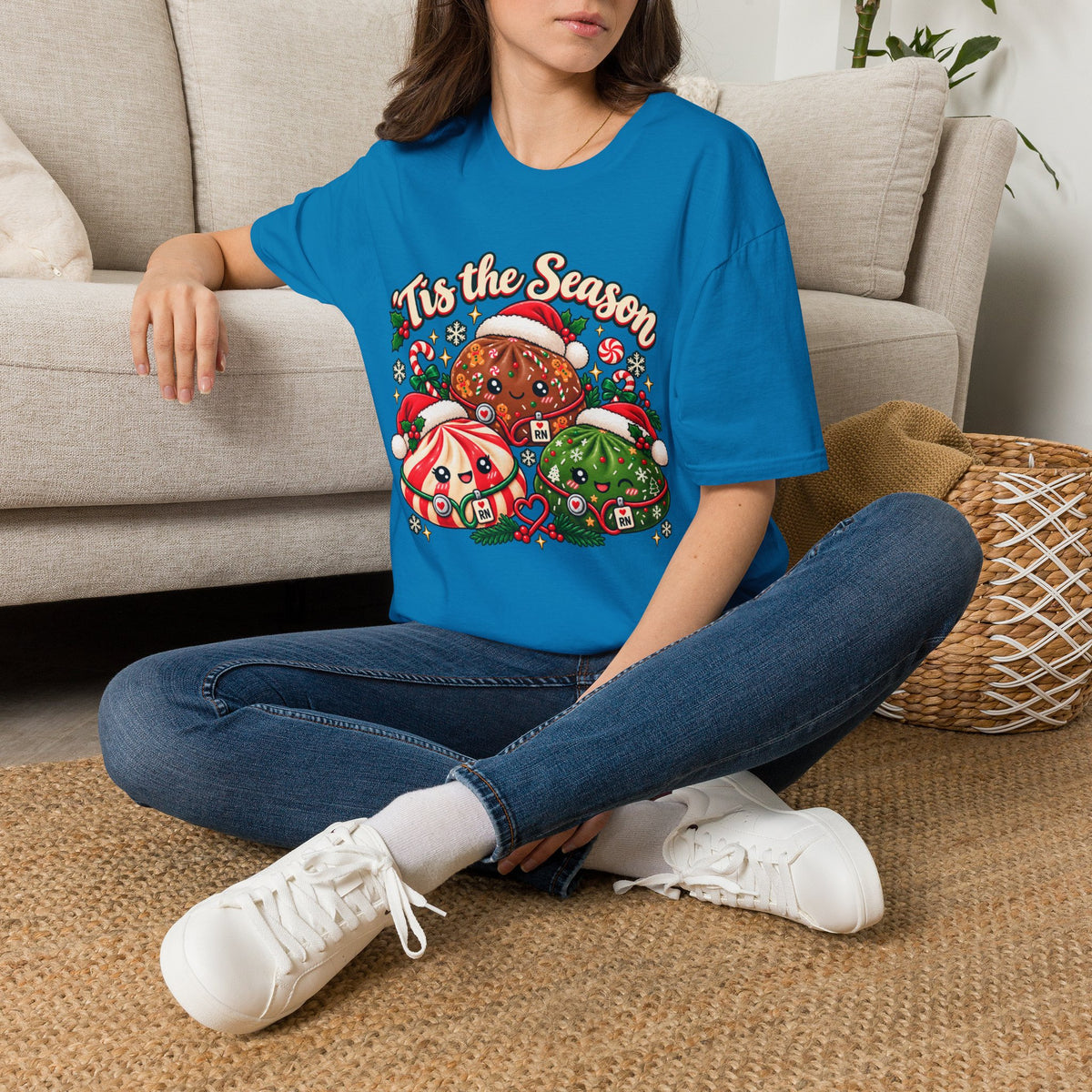 ’Tis the Season Christmas Nurse Dumplings T-Shirt | Cute Squishy Style