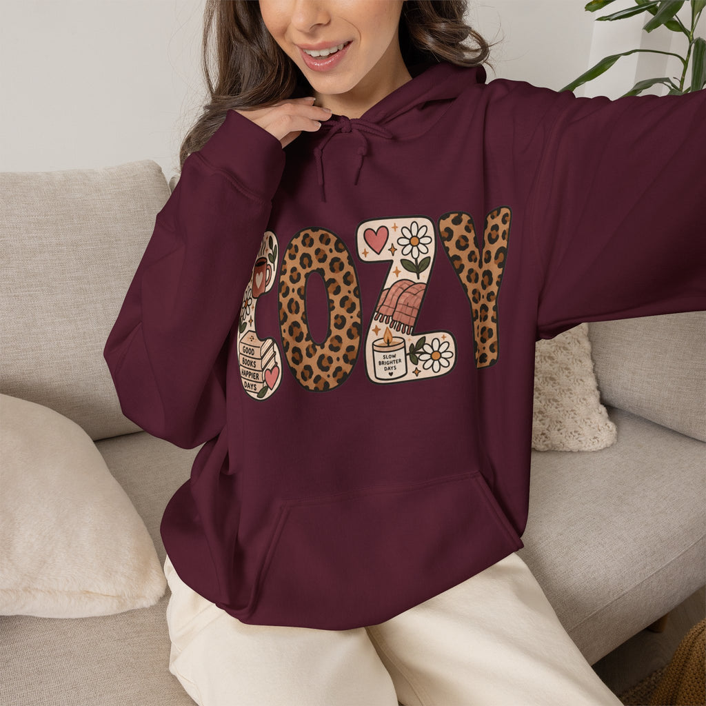 COZY Patchwork Graphic Hoodie | Unisex Pullover
