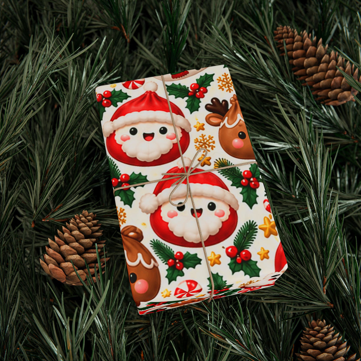 Christmas Squishy Dumpling Gift Wrap - Holiday Wrapping Paper