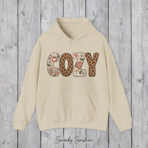 COZY Patchwork Graphic Hoodie | Unisex Pullover