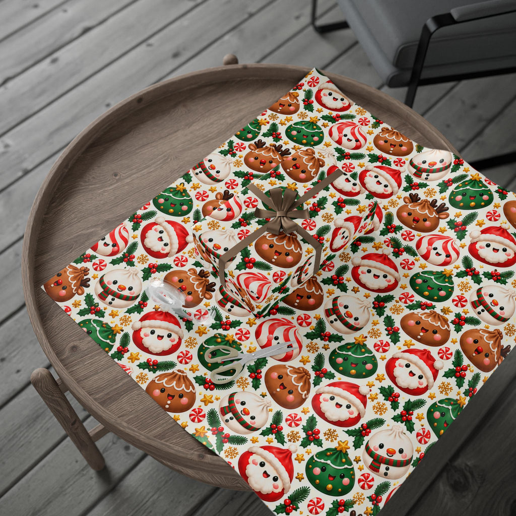 Christmas Squishy Dumpling Gift Wrap - Holiday Wrapping Paper